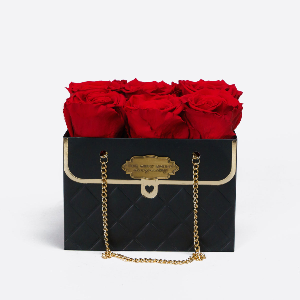 Black Preserved Roses in Leather Gift Box