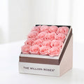 Pink Preserved Roses in White Round Gift Box