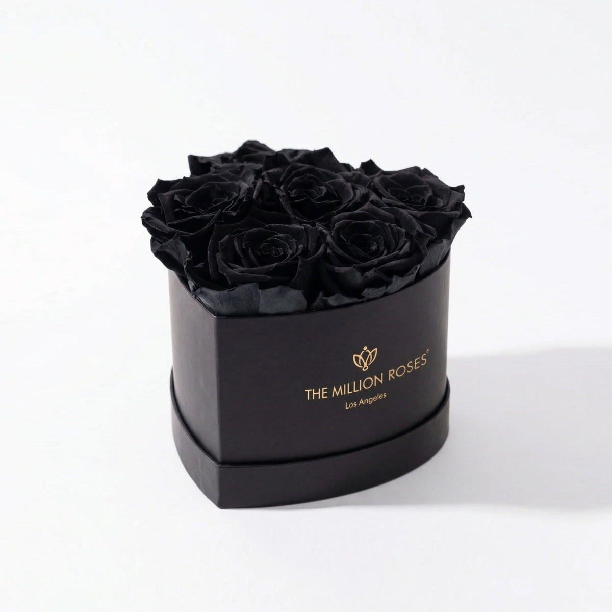 Black Preserved Roses in Heart Gift Box