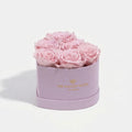 Pink Preserved Roses in Pink Suede Heart Gift Box