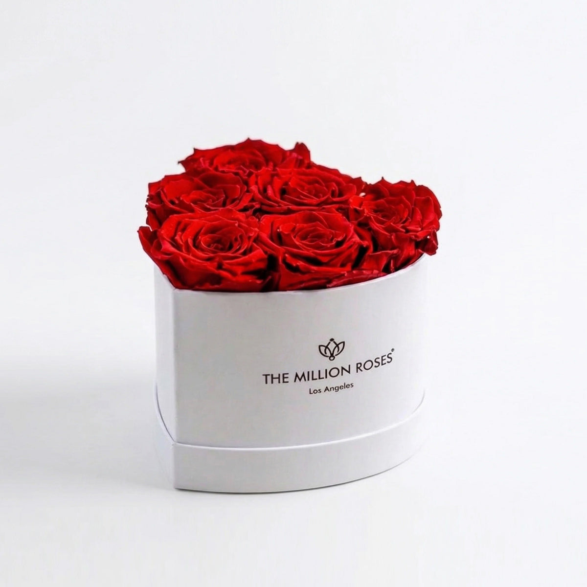 White & Red Preserved Roses in Heart Gift Box