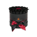 Black Magic & Red Preserved Roses in Medium Round Gift Box