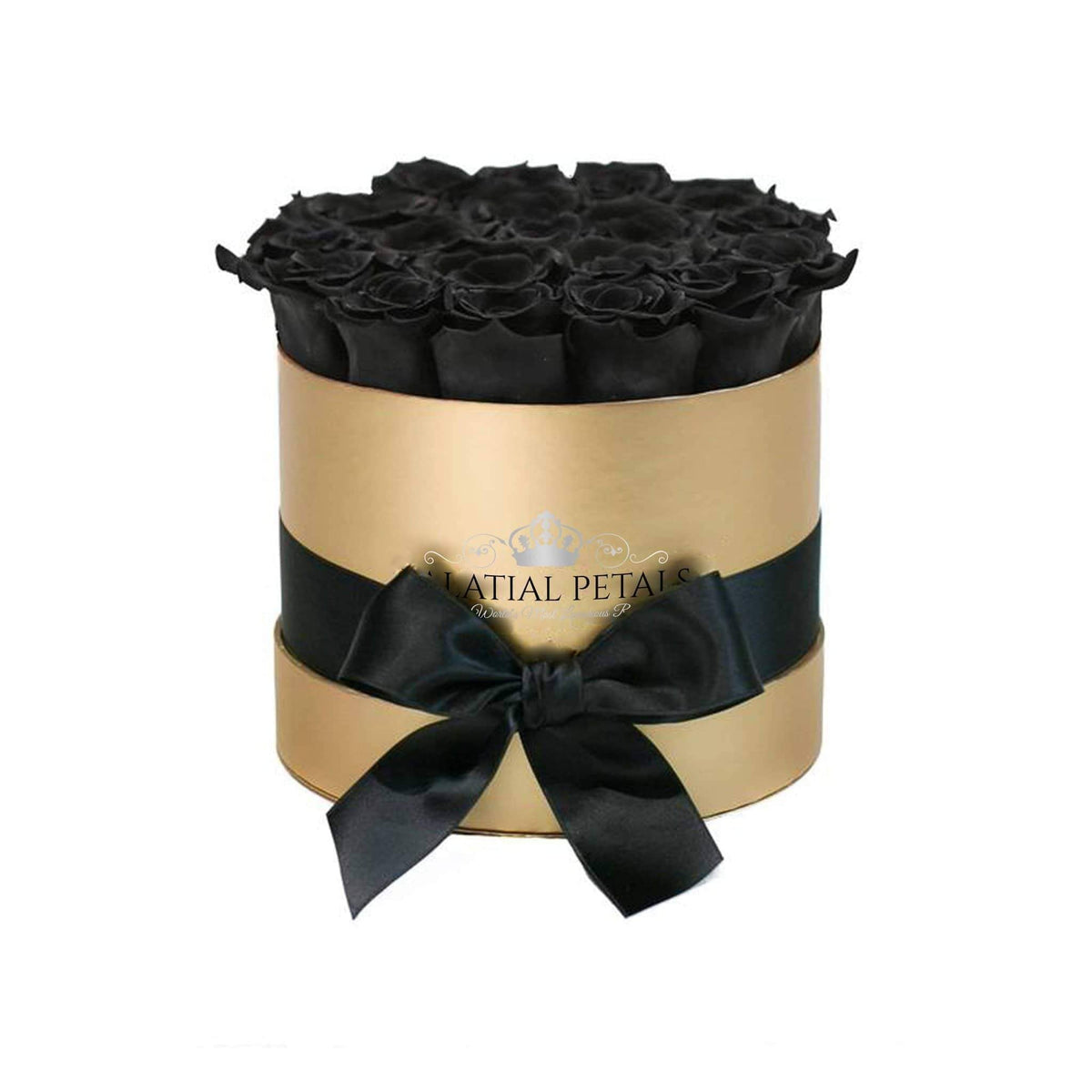 Black Magic Preserved Roses in Classic Round Gift Box – Style 3