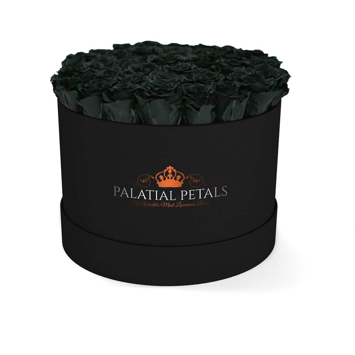 Grand Black Magic Preserved Roses in Round Gift Box – Style 2
