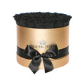 Large Black Magic Preserved Roses in Round Gift Box – Style 2