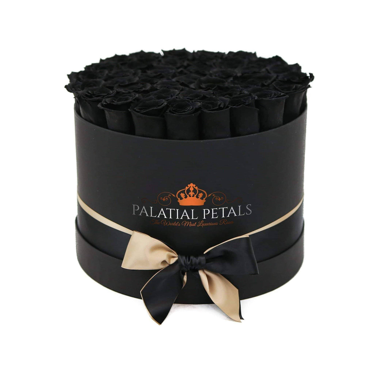 Large Black Magic Preserved Roses in Round Gift Box