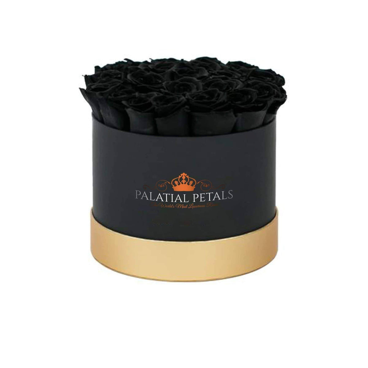 Black Magic Preserved Roses in Medium Round Gift Box