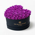 Purple Preserved Roses in Black Heart Gift Box – Style 2