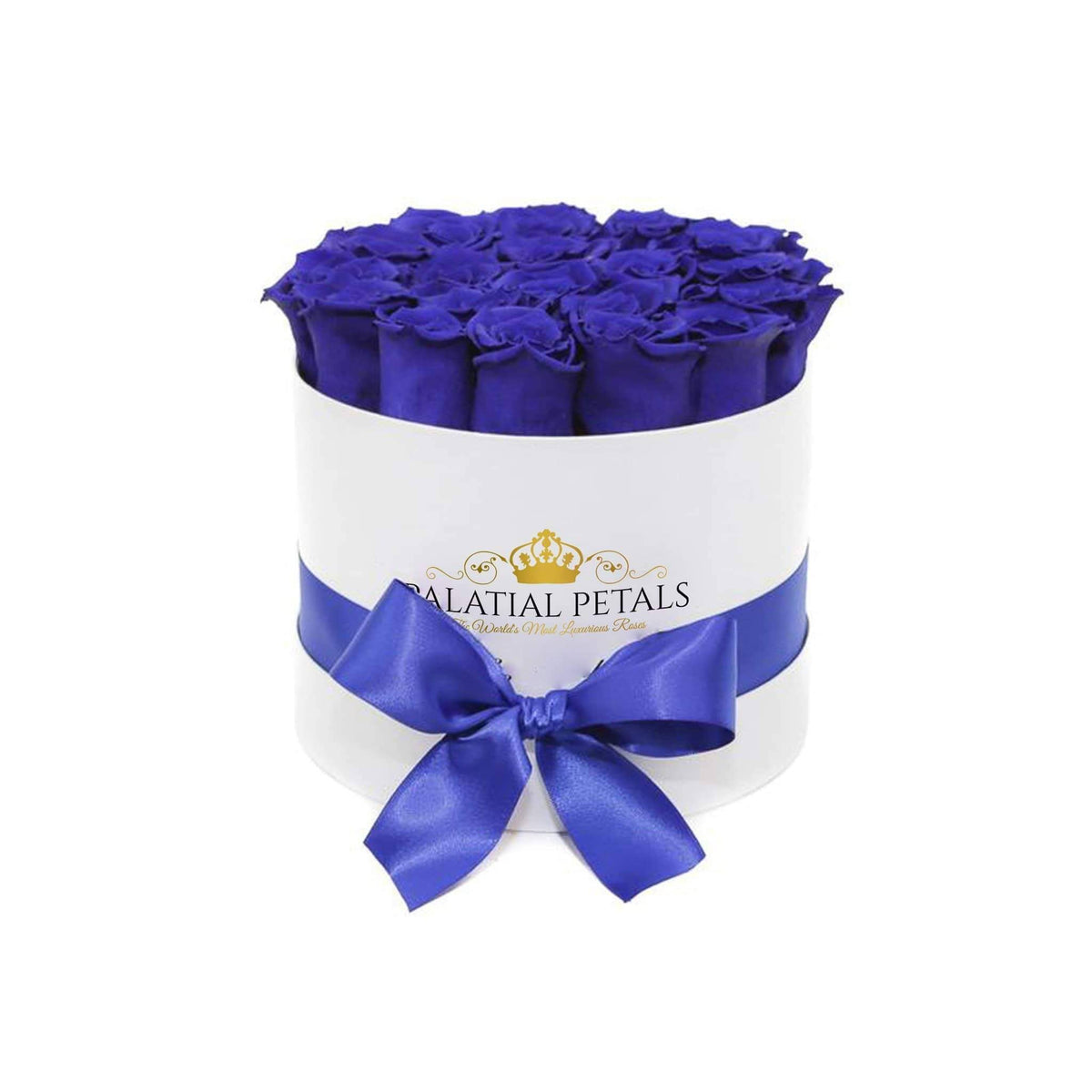 Blue Preserved Roses in Classic Round Gift Box – Style 3