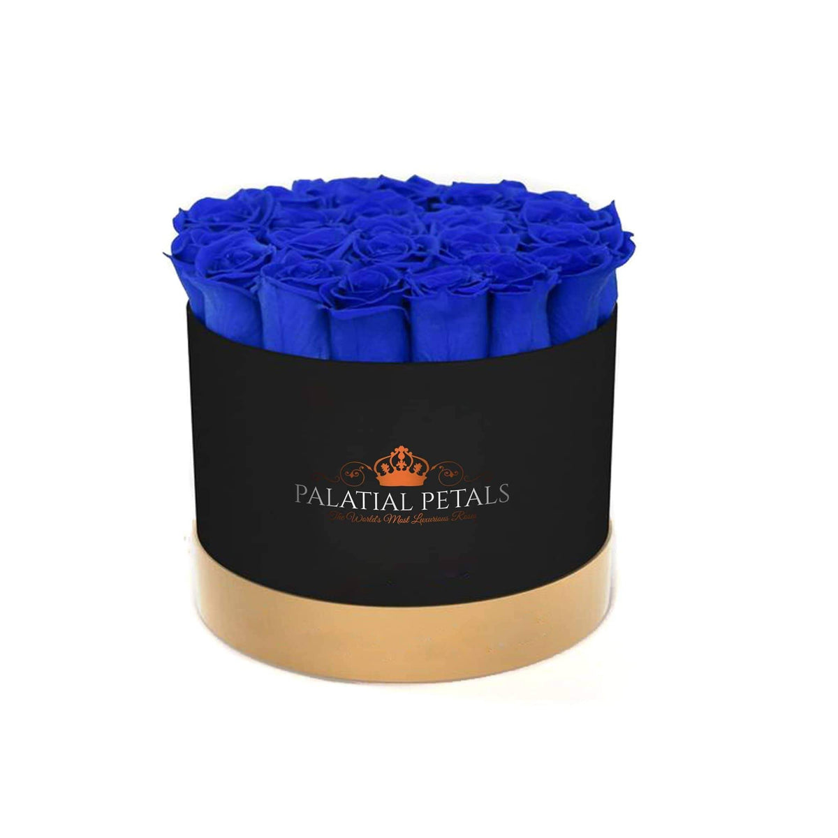 Blue Preserved Roses in Classic Round Gift Box – Style 2