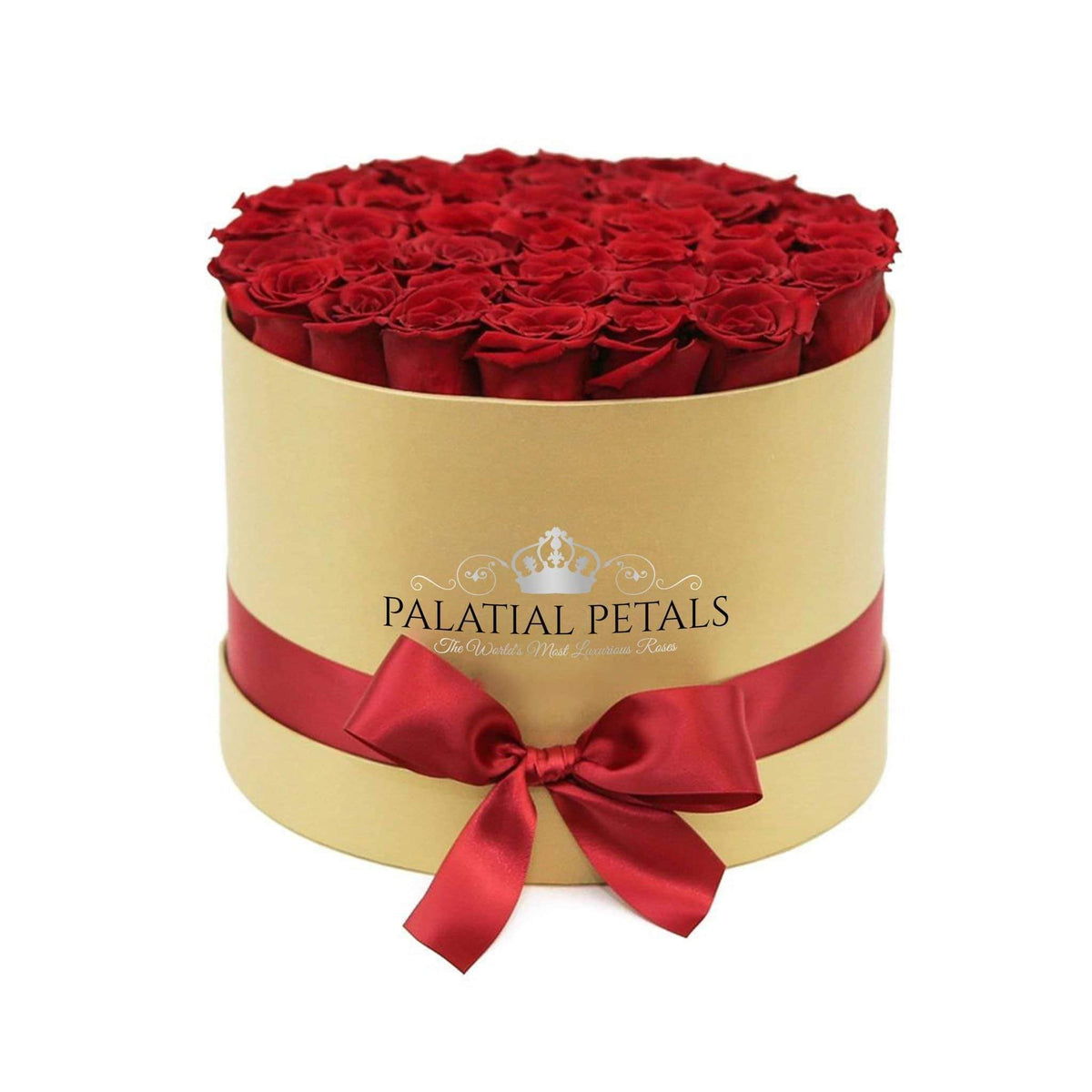 Large Red Preserved Roses in Round Gift Box