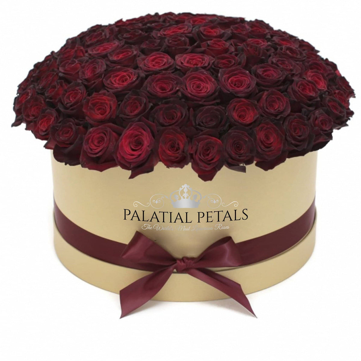 Preserved Roses in Gold Dome Box