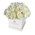 Small 21-23 Canary Preserved Roses in Half Moon Gift Box