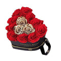 Preserved Roses in Black Heart Gift Box