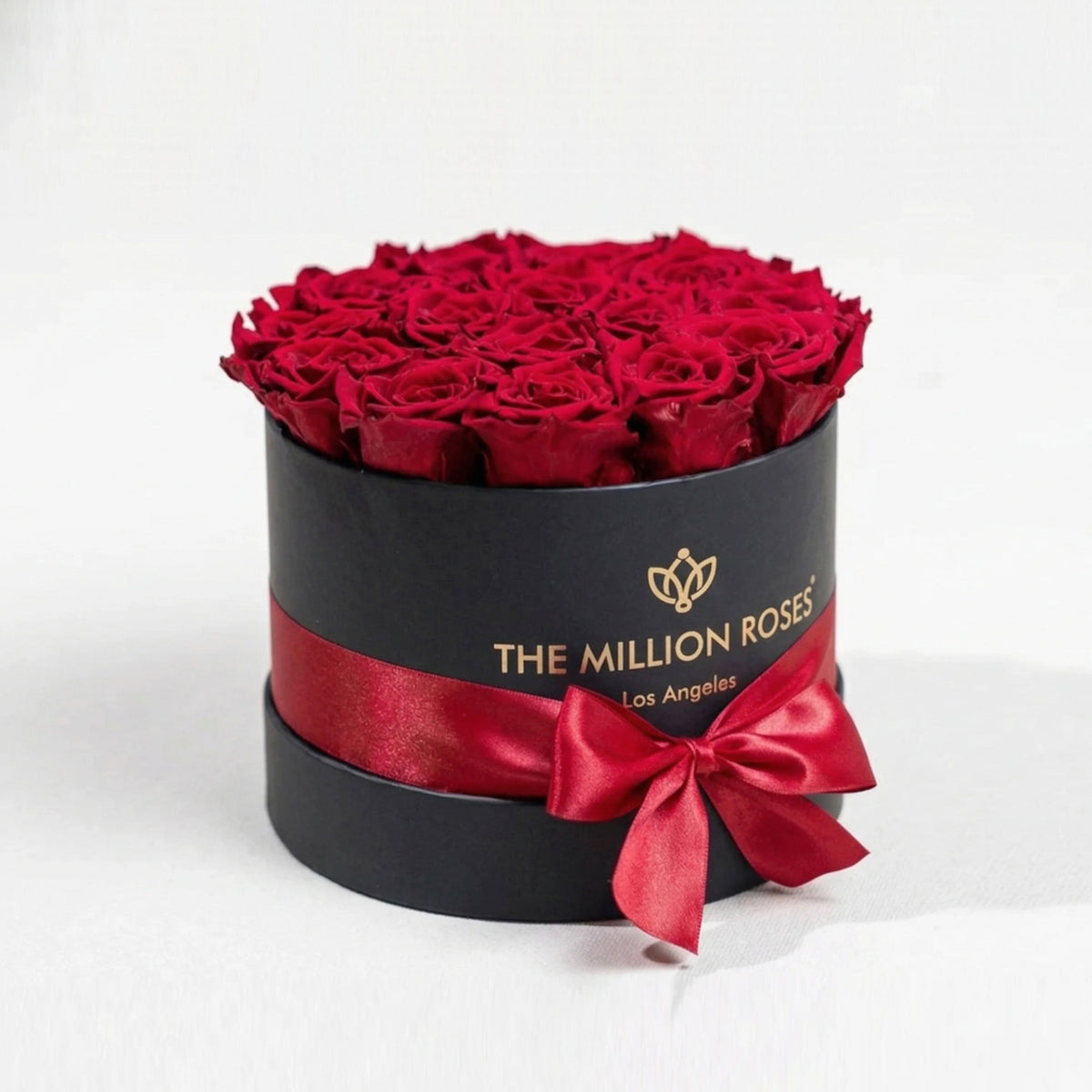 14-15 Red Preserved Roses in Black Gift Box