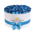 Coral & Blue Preserved Roses in Velvet Gift Box
