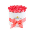 Coral Pink Preserved Roses in Classic Round Gift Box