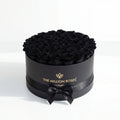 Black Preserved Roses in Round Gift Box