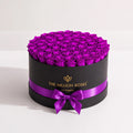 Purple Preserved Roses in Round Gift Box