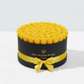 Yellow Preserved Roses in Round Gift Box