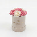 Single Pink Preserved Rose in Essence Beige Suede Gift Box