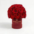 38-40 Red Preserved Roses in Suede Dome Box