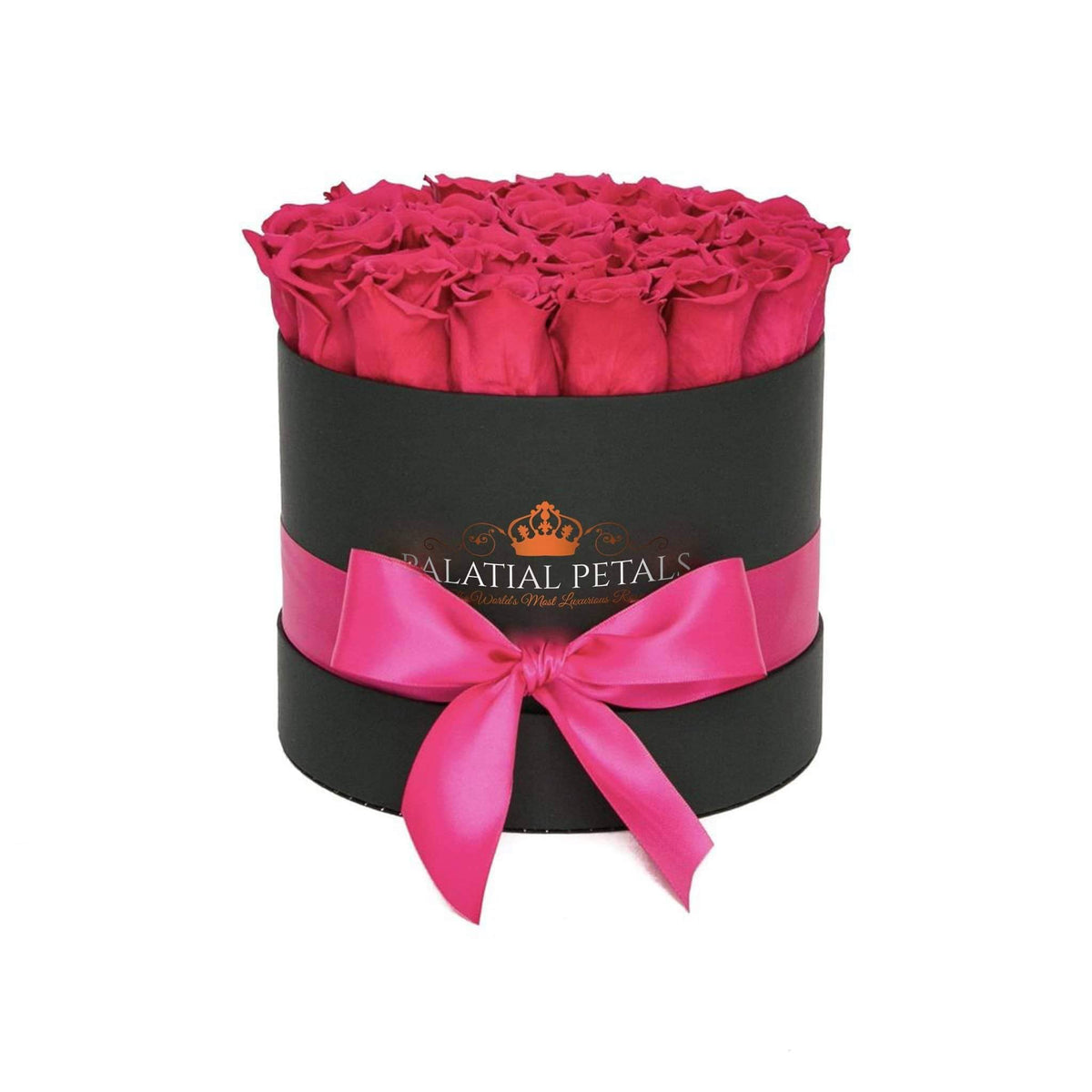 Pink Preserved Roses in Classic Round Gift Box – Style 2