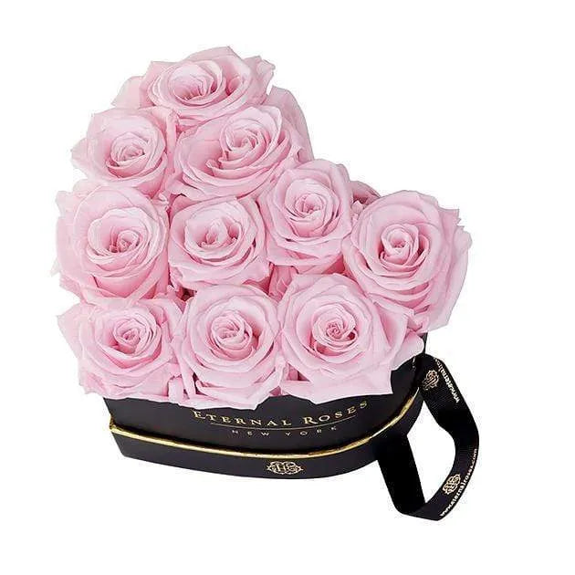 10-12 Preserved Roses in White Heart Gift Box – Style 2
