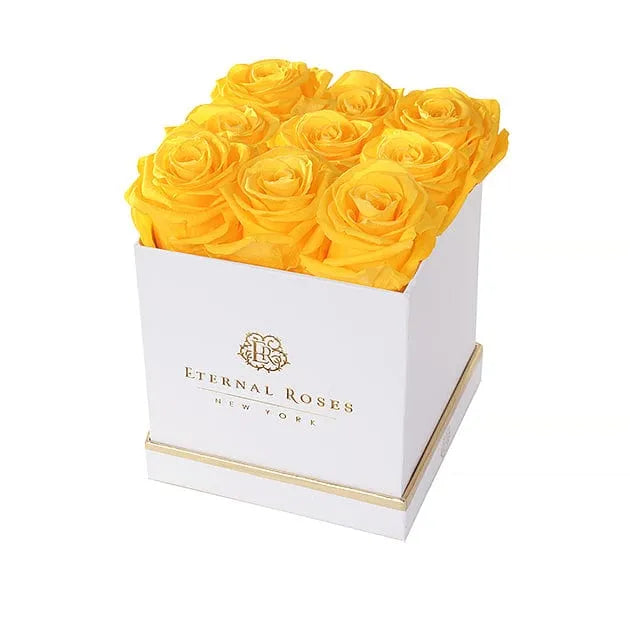 Large 9 Preserved Roses in Square Gift Box – Style 2