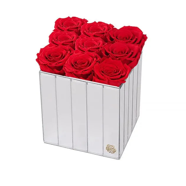 9 Preserved Roses in Mirror Gift Box