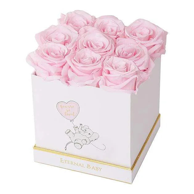 Preserved Roses in Square Gift Box – Baby Girl Gift