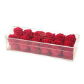 12 Gold & Scarlet Preserved Roses in Acrylic Gift Box