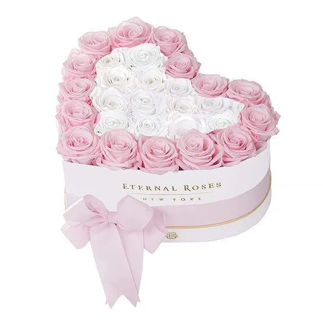 25-28 Preserved Roses in Heart Gift Box – "I Love You"