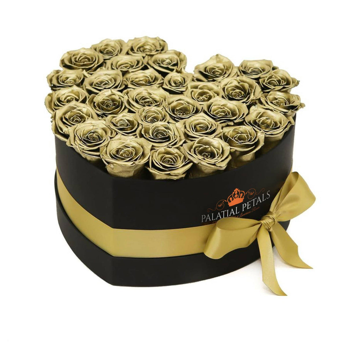 24K Gold Preserved Roses in Heart Gift Box