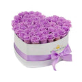 Sweet Lavender Preserved Roses in Heart Gift Box