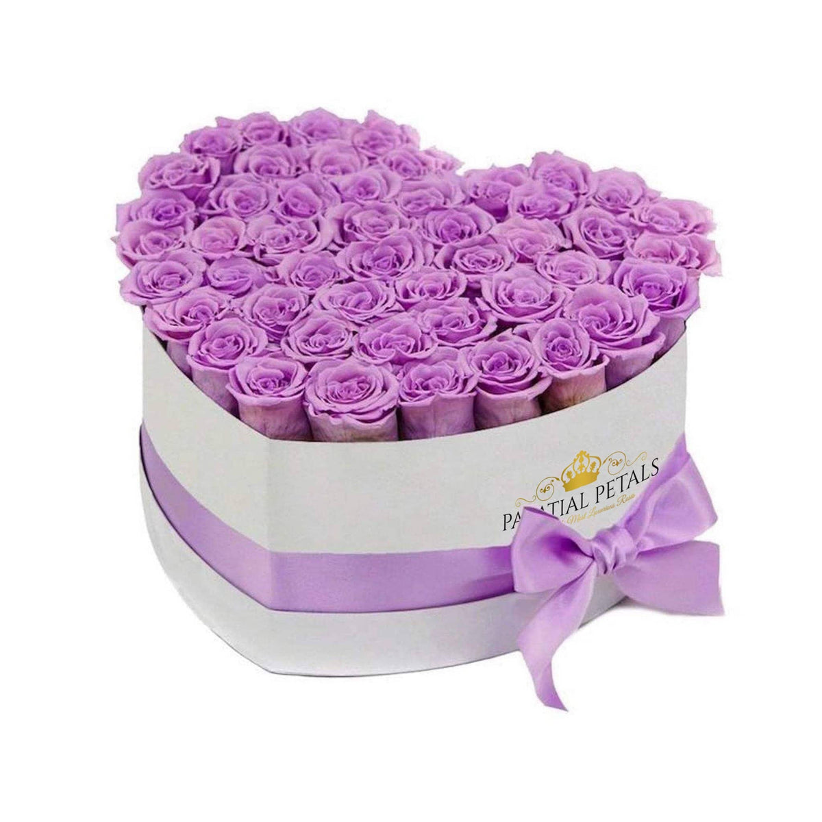 Sweet Lavender Preserved Roses in Heart Gift Box