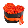 Orange Preserved Roses in Heart Gift Box