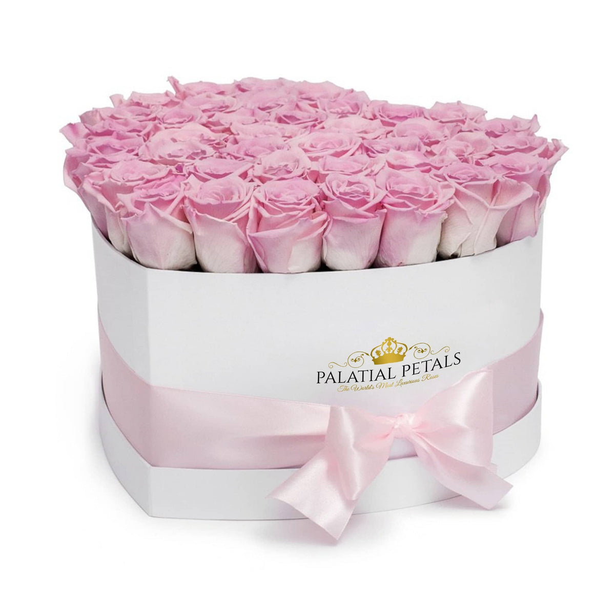 Pink Preserved Roses in Heart Gift Box