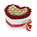 Red & 24K Gold Preserved Roses in Heart Gift Box