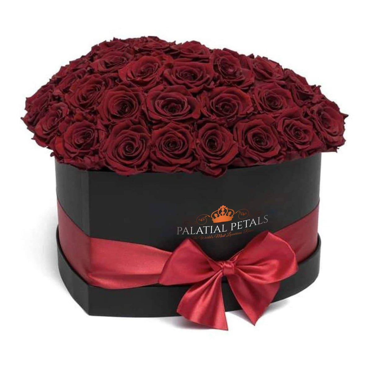 Red Preserved Roses in Heart Gift Box – Style 2