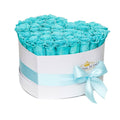 Blue Preserved Roses in Heart Gift Box