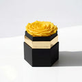 Single Yellow Preserved Rose in Hexagon Gift Box