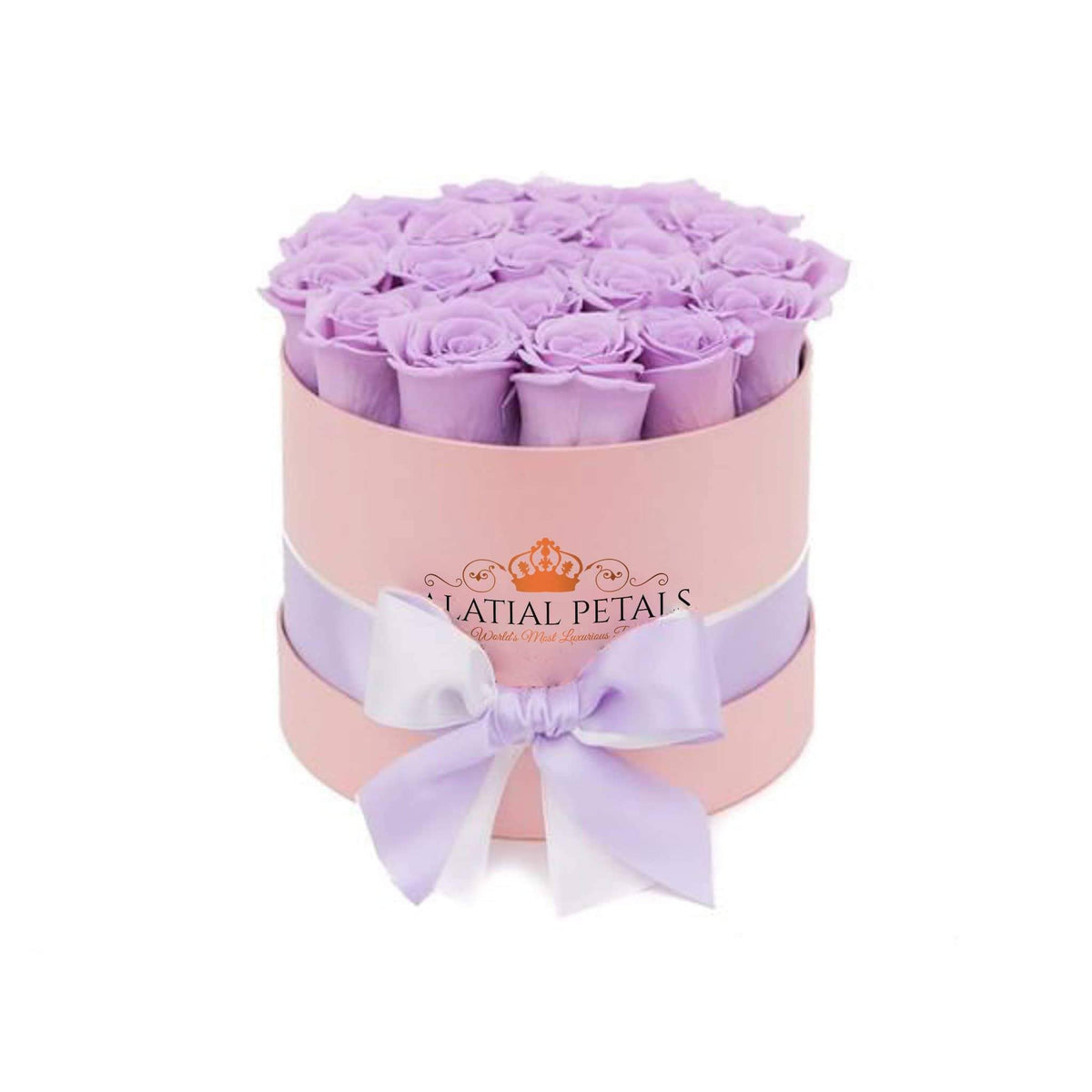 Sweet Lavender Preserved Roses in Classic Round Gift Box