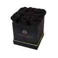 9 Midnight & Black Preserved Roses in Square Gift Box