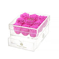 9 Pink Preserved Roses in Acrylic Jewelry Box