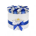 Grand Royal Blue Preserved Roses in Round Gift Box