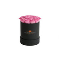 Mini Bridal Pink Preserved Roses in Petite Round Gift Box – Style 2