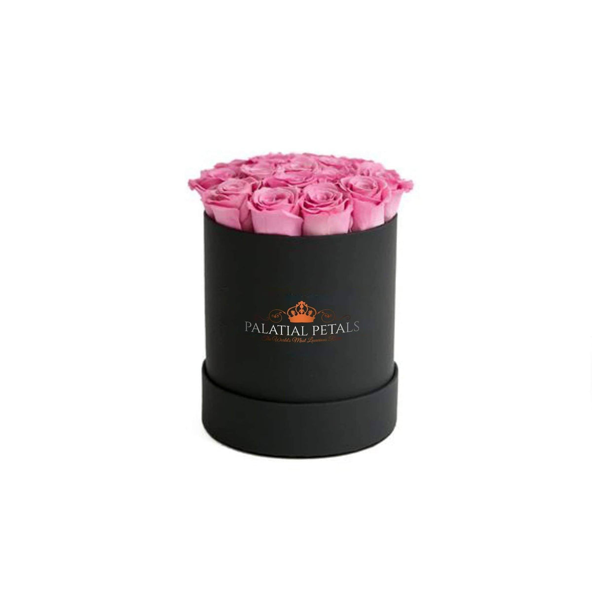 Mini Bridal Pink Preserved Roses in Petite Round Gift Box – Style 2