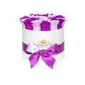 Majestic Purple & Sweet Lavender Preserved Roses in Round Gift Box