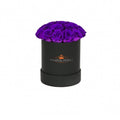 Mini Majestic Purple Preserved Roses in Petite Round Gift Box